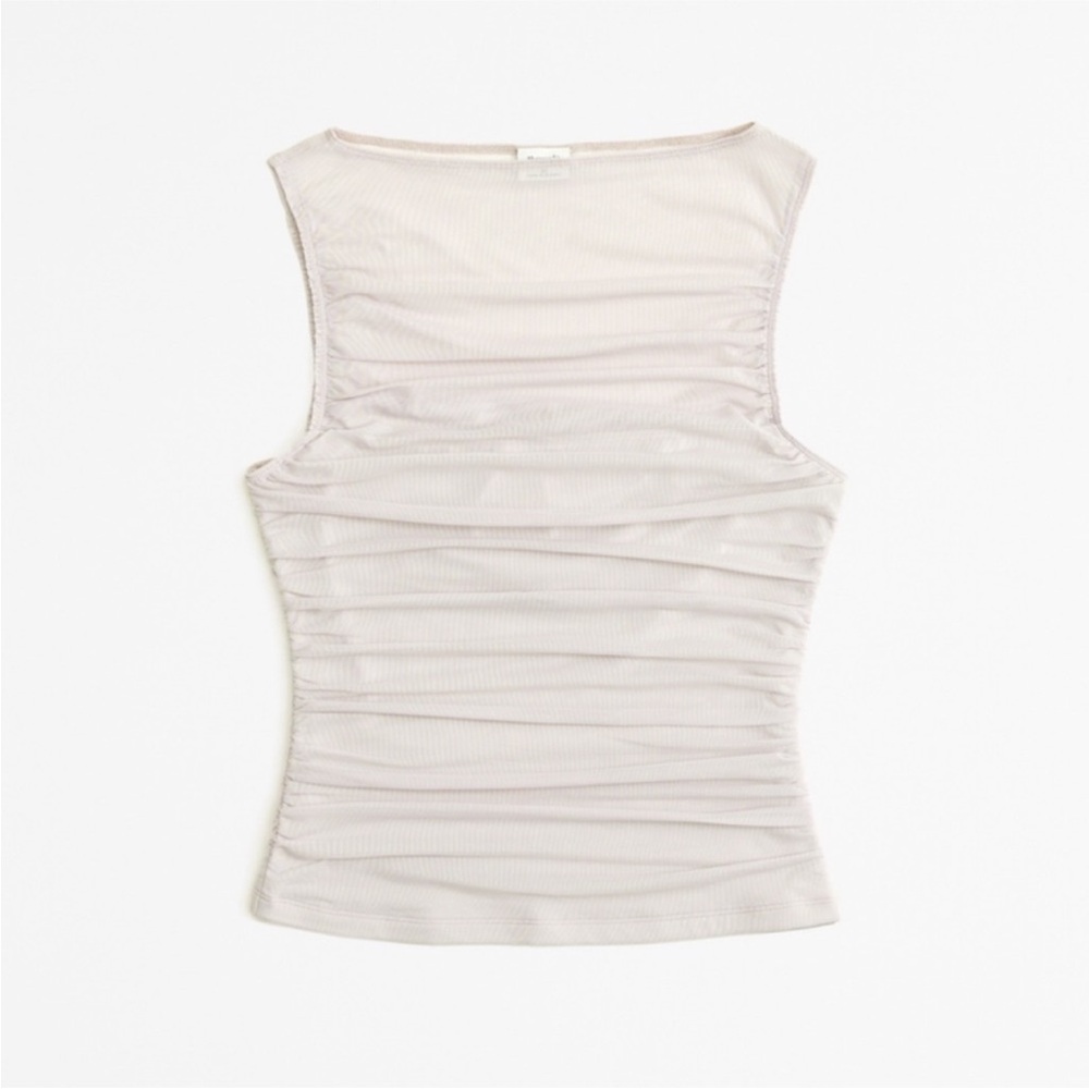Abercrombie & Fitch Cream Ruched Tank Top